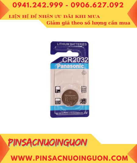 Panasonic CR2032, Pin 3v lithium Panasonic CR2032 /Xuất xứ Indonesia (Vỉ 1viên)