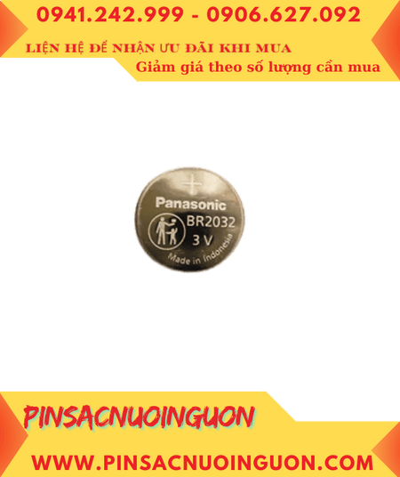 Panasonic BR2032, Pin 3v lithium Panasonic BR2032 (chịu nhiệt cao 125°C) Xuất xứ Indonesia