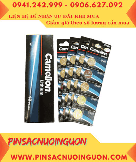 COMBO 1HỘP 10vỉ=50viên Pin3v lithium Camelion CR2025 chính hãng _Giá chỉ 259.000đ/ Hộp