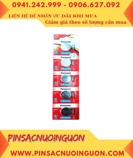 COMBO MUA 01vỉ=5viên Pin 3v lithium Panasonic CR2025 _Giá chỉ 65.000/vỉ 5viên