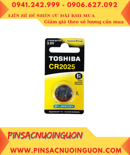 Toshiba CR2025CP-1, Pin 3v lithium Toshibia CR2025CP-1 chính hãng /Loại vỉ 1viên