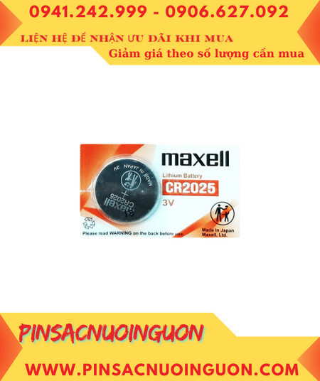Pin CR2025 _Pin Maxell CR2025; Pin 3v lithium Maxell CR2025 _Cells in Japan