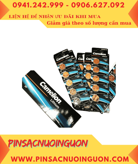COMBO mua 01hộp 10vỉ=50viên Pin Camelion CR2016 Lithium 3v chính hãng _Giá chỉ 259.000/HỘP