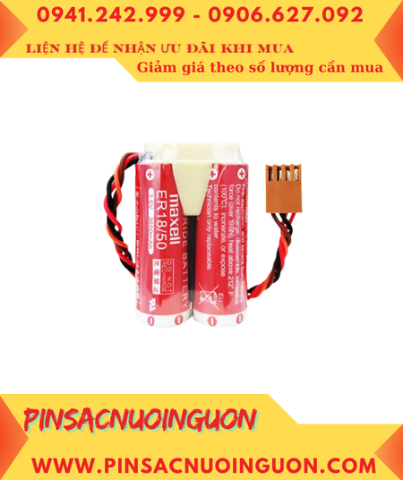 Maxell 2ER18/50 (2viên kết đôi), Pin nuôi nguồn PLC Maxell 2ER18/50 lithium 3.6v 7300mAh, Xuất xứ NHẬT