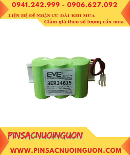 EVE 3ER34615 (3 viên ghép bộ), Pin nuôi nguồn EVE 3ER34615 lithium 3.6v 57000mAh chính hãng