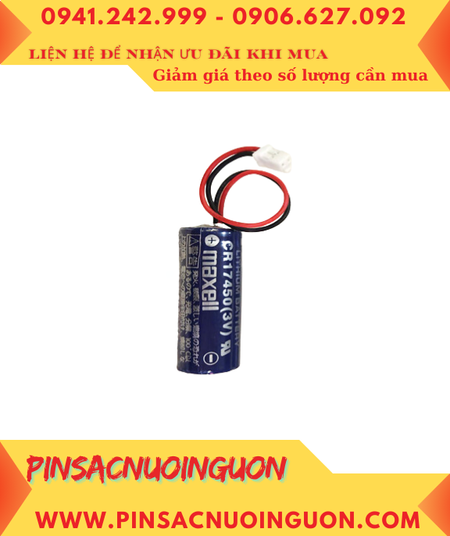 Maxell CR17450 (Zắc nâu PLC); Pin nuôi nguồn PLC Maxell CR17450 lithium 3v 2600mAh chính hãng, Xuất xứ NHẬT