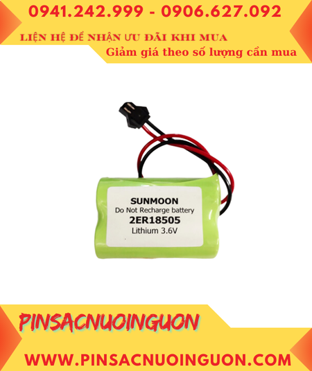 Sunmoon 2ER18505, Pin nuôi nguồn PLC Sunmoon 2ER18505 lithium 3.6v 8000mAh (2 viên ghép đôi) chính hãng