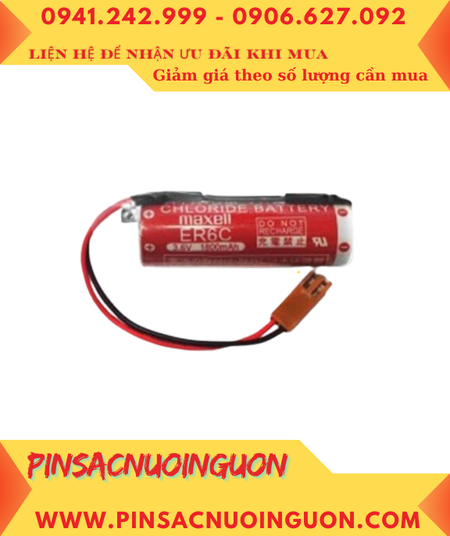 Maxell ER6C (Zắc JEA); Pin nuôi nguồn PLC Maxell ER6C lithium 3.6v AA1800mAh chính hãng, Xuất xứ Nhật