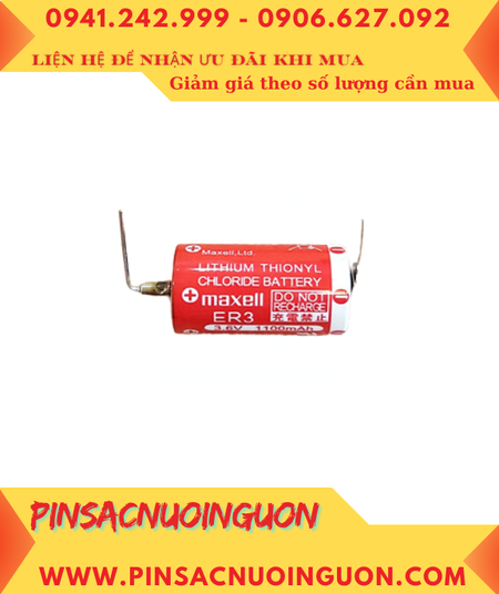 Pin Maxell ER3 _Pin ER3; Pin nuôi nguồn PLC Maxell ER3 lithium 3.6v 1/2AA 1100mAh _Xuất xứ Nhật