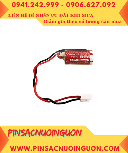 Pin Maxell ER3 _Pin ER3; Pin nuôi nguồn PLC Maxell ER3 lithium 3.6v 1/2AA 1100mAh _Xuất xứ Nhật