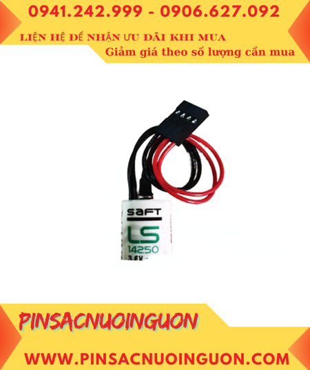 Saft LS14250 (Zắc 4holes); Pin nuôi nguồn PLC Saft LS14250 lithium 3.6v 1/2AA 1200mAh _Xuất xứ Pháp