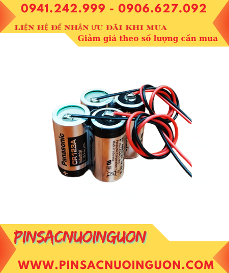 Panasonic CR123A, Pin nuôi nguồn PLC Panasonic CR123A Lithium 6.0v (2viên Kết đôi như hình)