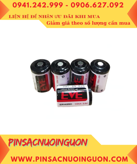Pin ER14250 _Pin EVE ER14250; Pin nuôi nguồn EVE ER14250 lithium 3.6v 1/2AA 1200mAh chính hãng