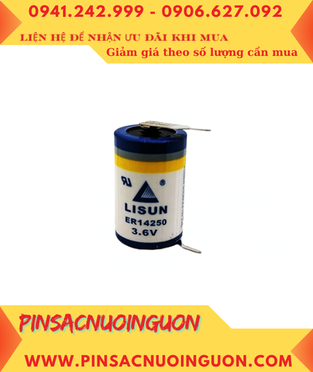 Lisun ER14250; Pin nuôi nguồn Lisun ER14250 lithium 3.6v 1/2AA 1200mAh (CHÂN THÉP) chính hãng