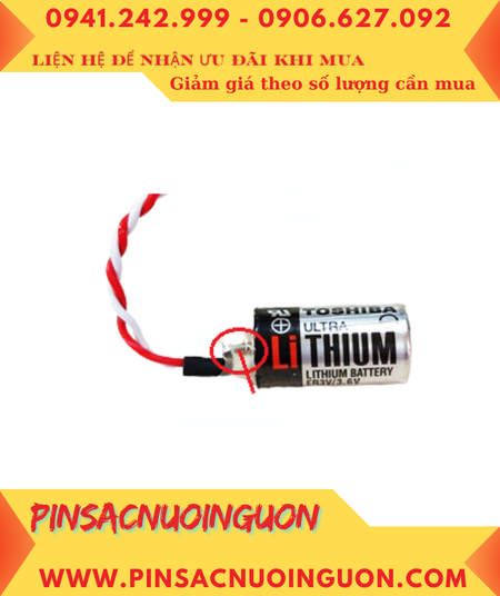 Toshiba ER3V (Zắc nâu nhỏ-Chuẩn EU); Pin nuôi nguồn Toshiba ER3V lithium 3.6v 1/2AA 1000mAh _X.xứ Nhật