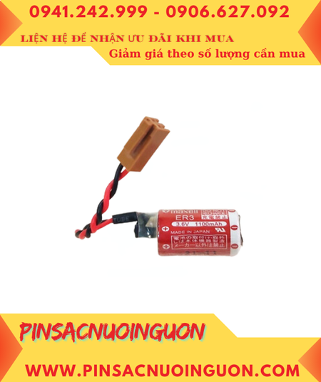 Pin Maxell ER3; Pin nuôi nguồn PLC Maxell ER3 lithium 3.6v 1/2AA 1100mAh _Xuất xứ Nhật