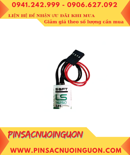 Saft LS14250 (Zắc 4holes); Pin nuôi nguồn PLC Saft LS14250 lithium 3.6v 1/2AA 1200mAh _Xuất xứ Pháp