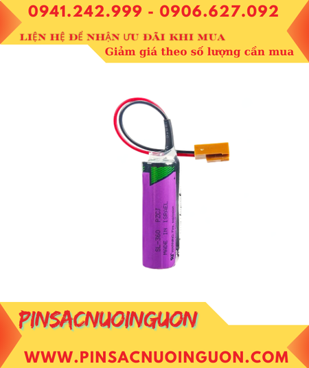 Tadiran SL-360 (Dây Zắc cắm); Pin nuôi nguồn Tadiran SL-360 lithium 3.6v AA 2400mAh chính hãng _Xxứ Israel