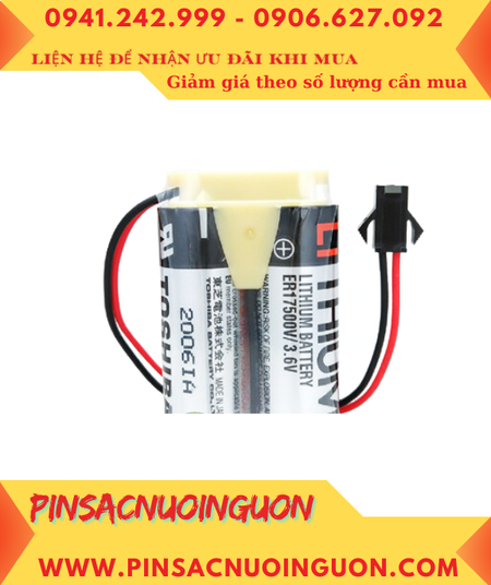 Toshiba 2ER17500V (Zắc nâu 4holes, Mũ chụp); Pin nuôi nguồn Toshiba 2ER17500 3.6v 5400mAh _Xuất xứ Nhật