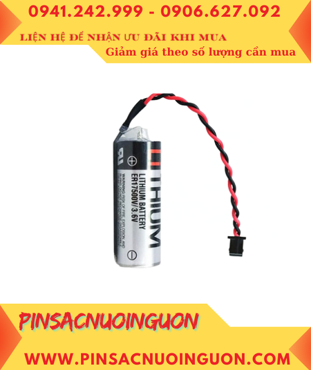 Toshiba ER17500V (Zắc đen nhỏ); Pin nuôi nguồn PLC Toshiba ER17500V lithium 3.6v A 2700mAh _Xuất xứ Nhật