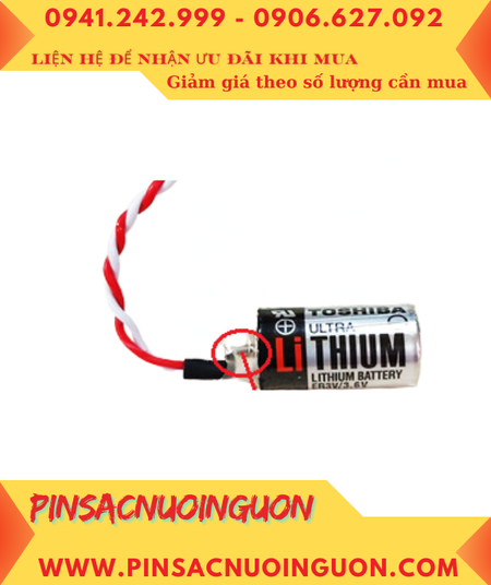 Toshiba ER3V (Zắc Omron); Pin nuôi nguồn Toshiba ER3V lithium 3.6v 1/2AA 1000mAh, Xuất xứ Nhật
