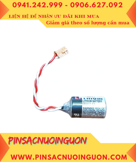 Toshiba ER3V (Zắc nâu nhỏ); Pin nuôi nguồn Toshiba ER3V lithium 3.6v 1/2AA 1000mAh /Xuất xứ Nhật