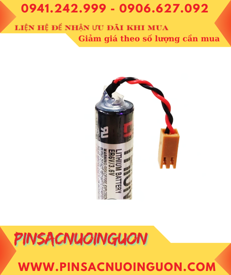 Toshiba ER6V (Zắc JEA); Pin nuôi nguồn PLC Toshiba ER6V lithium 3.6v AA 2000mAh, Xuất xứ Nhật