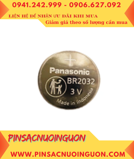 Panasonic BR2032, Pin 3v lithium Panasonic BR2032 (chịu nhiệt cao 125°C), xuất xứ Indonesia