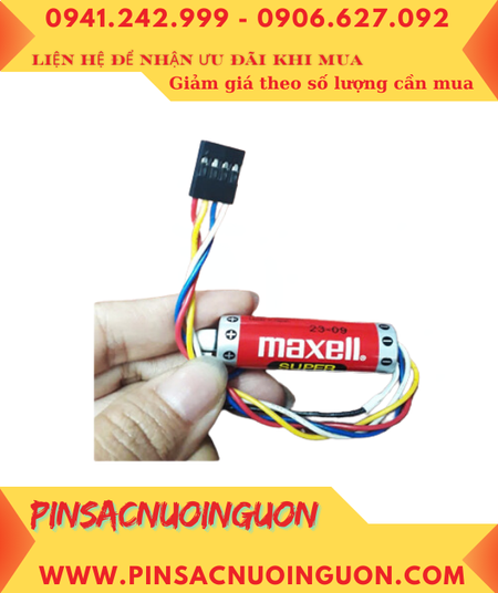 Maxell ER6C Super (Zắc 4holes); Pin nuôi nguồn Maxell ER6C SUPER Lithium 3.6v AA1800mAh, Xuất xứ Nhật