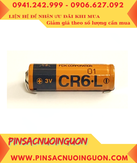 FUJI CR6.L (chân thép hàn); Pin nuôi nguồn FUJI CR6.L lithium 3v AA 2300mAh chính hãng, Xuất xứ Nhật