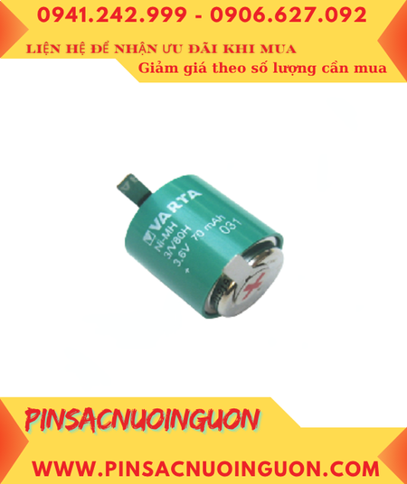 Pin sạc 3/V80H (3.6v-80mAh); Pin nuôi nguồn PLC Varta 3/V80H (3.6v-80mAh) _Made in Germany