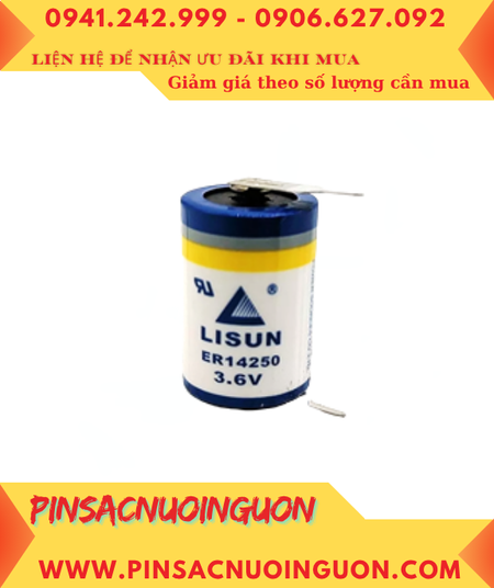 Lisun ER14250 (CHÂN THÉP); Pin nuôi nguồn Lisun ER14250 lithium 3.6v 1/2AA 1200mAh chính hãng