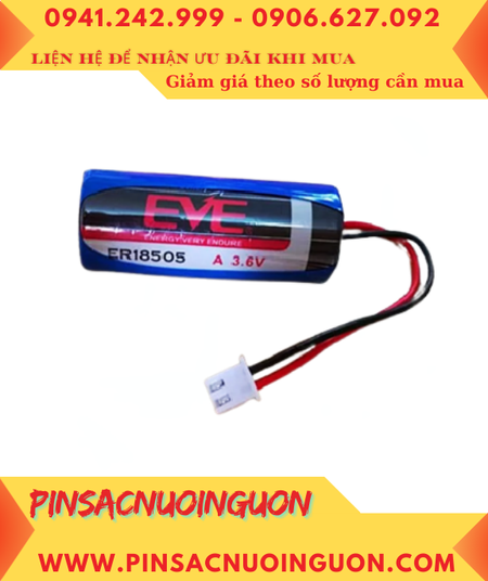 EVE ER18505M (ZẮC CẮM), Pin nuôi nguồn PLC EVE ER18505 lithium 3.6V 3650mAh chính hãng