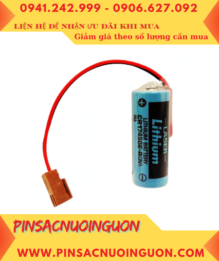 FDK CR17450E-R, Pin nuôi nguồn PLC FDK CR17450E-R lithium 3v 2400mAh _Xuất xứ Nhật