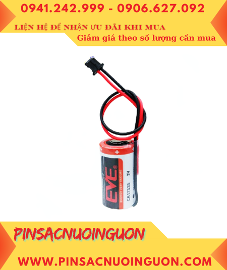 EVE CR17335 (Dây zắc đen) _Pin nuôi nguồn EVE CR17335 Lithium 3v 2/3A 1500mAh chính hãng