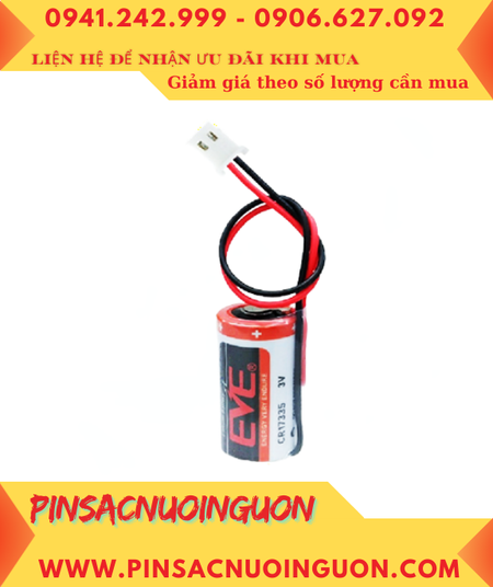 EVE CR17335 (Dây zắc trắng) _Pin nuôi nguồn EVE CR17335 Lithium 3v 2/3A 1500mAh chính hãng