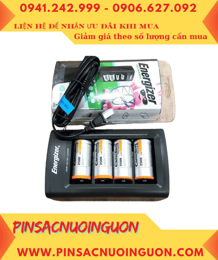 Energizer CHFC _Bộ sạc 4viên pin đại D 1.2v -Kèm sẳn 4 Pin sạc Camelion NH-D2500BP2 (D2500mAh-1.2v)