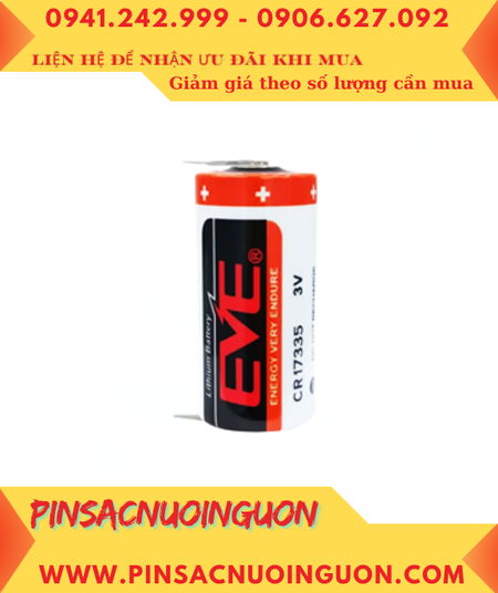 EVE CR17335 (thép 2 chấu hàn)_Pin nuôi nguồn EVE CR17335 Lithium 3v 2/3A 1500mAh chính hãng