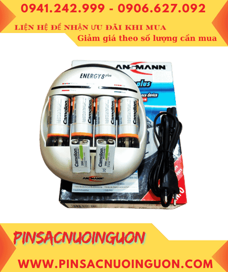 Ansman Energy 8Plus, Kèm sẳn 6 Pin (4 Pin sạc Camelion NH-D10000BP2 và 2 Pin sạc Camelion NH-9V200ARBP1)