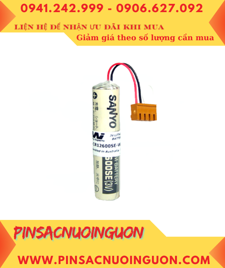 Sanyo CR12600SE; Pin nuôi nguồn PLC Sanyo CR12600SE 7/5AAA 1500mAh, Xuất xứ NHẬT