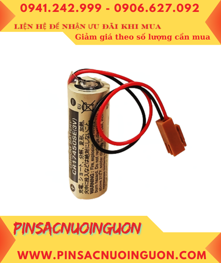 Sanyo CR17450SE; Pin nuôi nguồn PLC Sanyo CR17450SE 2500mAh lithium 3v, Xuất xứ NHẬT