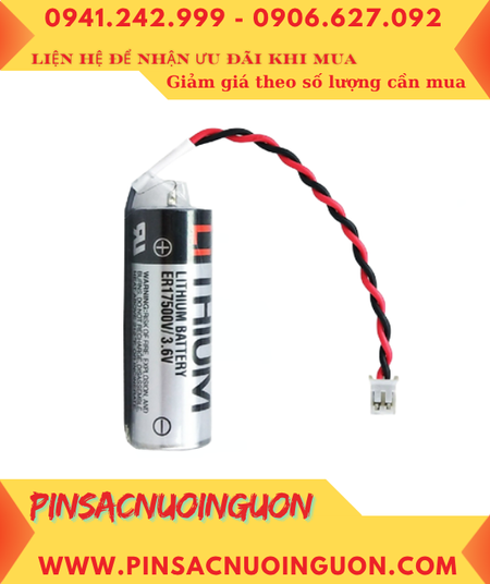 Toshiba ER17500V (Zắc trắng nhỏ); Pin nuôi nguồn PLC Toshiba ER17500V lithium 3.6v A 2700mAh _Xuất xứ Nhật