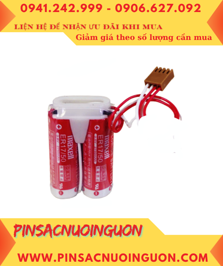 Maxell 2ER17/50; Pin nuôi nguồn PLC Maxell 2ER17/50 lithium 3.6v 5500mAh _Made in Japan
