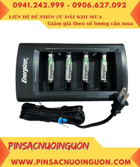 Energizer CHFC; Bộ sạc kèm sẳn 4 pin sạc Energizer NH15E-BP2 (AA2000mAh-1.2v, Xuất xứ NHẬT)