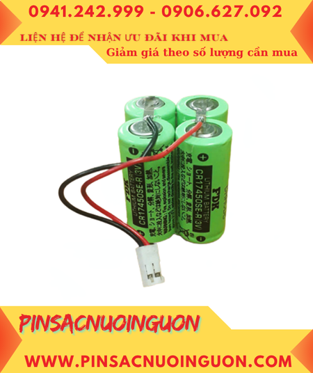 FDK 4CR17450SE-R (Bộ 4viên); Pin nuôi nguồn FDK 4CR17450SE-R lithium 6v 5000mAh, Xuất xứ NHẬT
