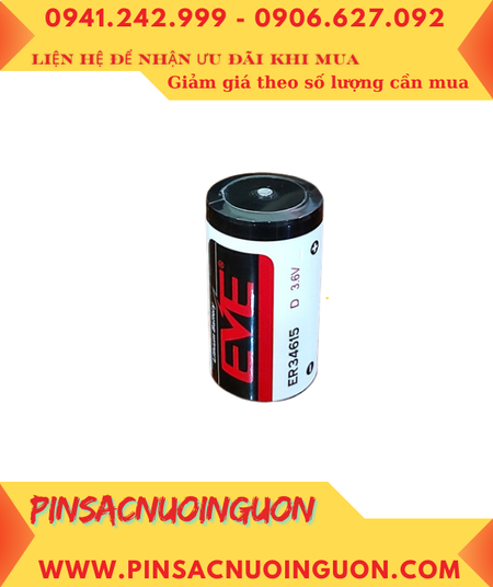 EVE ER34615, Pin nuôi nguồn PLC EVE ER34615 lithium 3.6v D 19000mAh (34mmx61.5mm) chính hãng