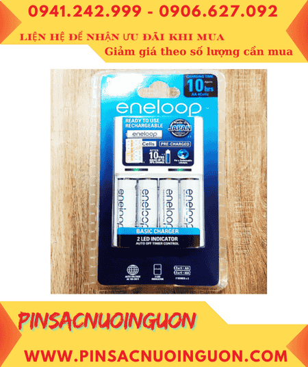 Bộ sạc pin AA 10giờ Panasonic Eneloop BQ-CC51E (4AA2000mAh), kèm 4 pin sạc Eneloop AA2000mAh 1.2v
