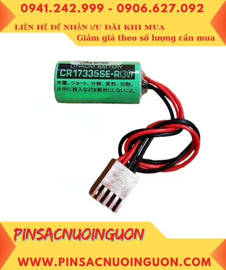 Sanyo CR17335SE-R; Pin nuôi nguồn Sanyo CR17335SE-R lithium 3v 2/3A 1800mAh _Xuất xứ Nhật