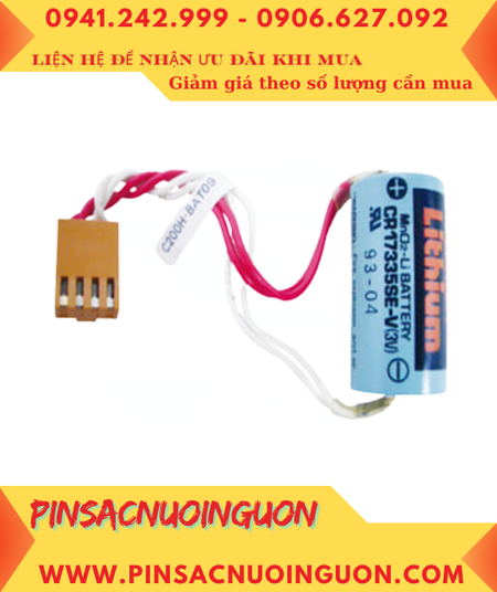 Sanyo CR17335SE-V (Zắc JEA 4holes), Pin nuôi nguồn CR17335SE-V lithium 3.6v 1800mAh, Xuất xứ NHẬT