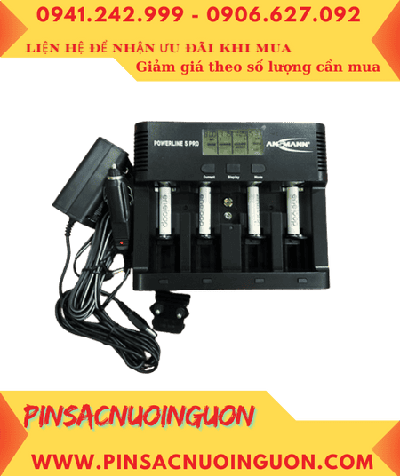 Ansman Powerline 5Pro _Bộ sạc có chức năng XẢ PIN Kèm 4 pin sạc Eneloop AAA800mAh 1.2v _Japan